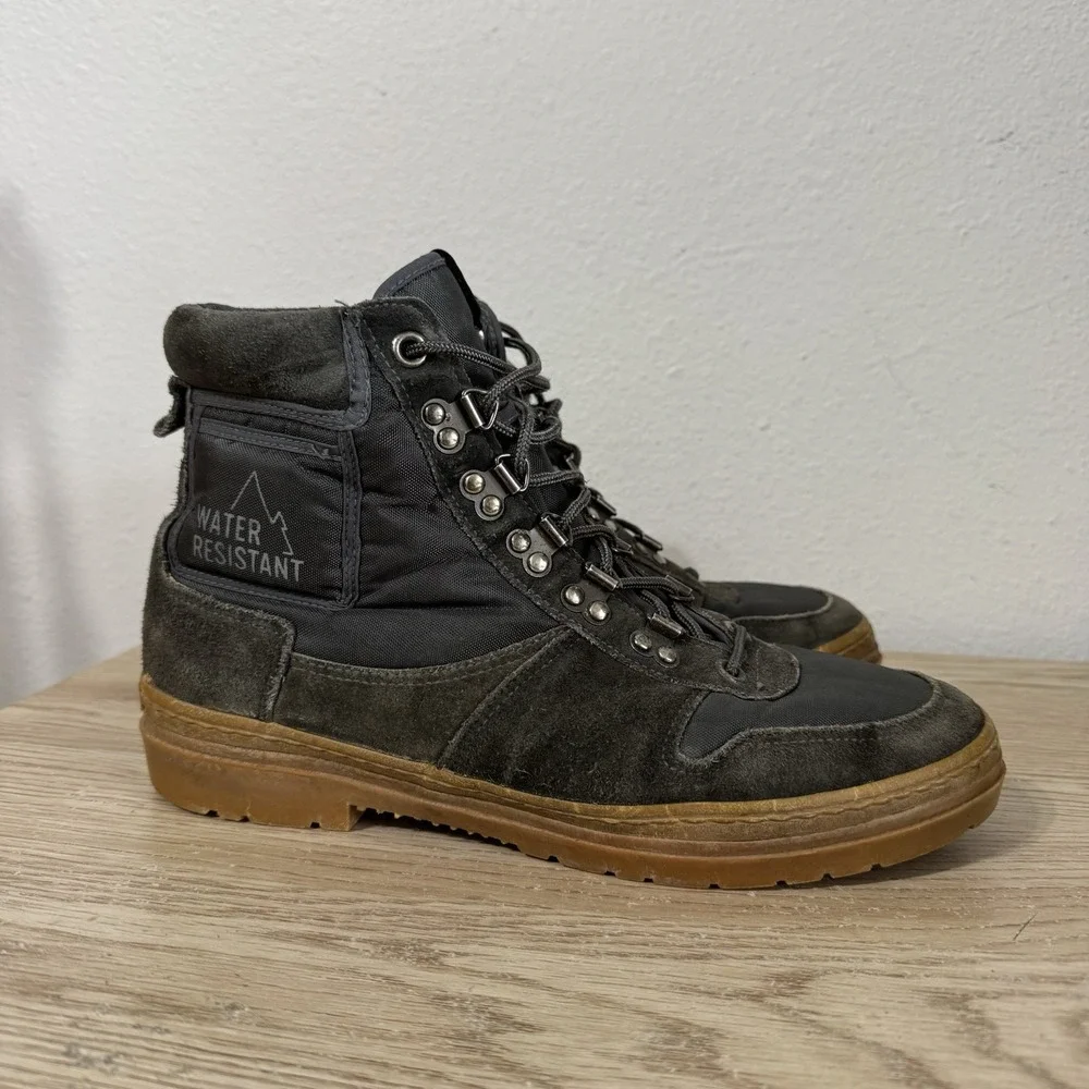 Pine Ridge‎ Gray Suede and Nylon High Top Gum Sole Sneakers Mens Size 10